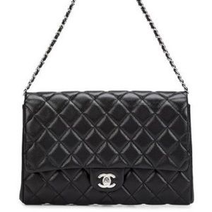 Chanel Clutch on a Chain Black Caviar Leather